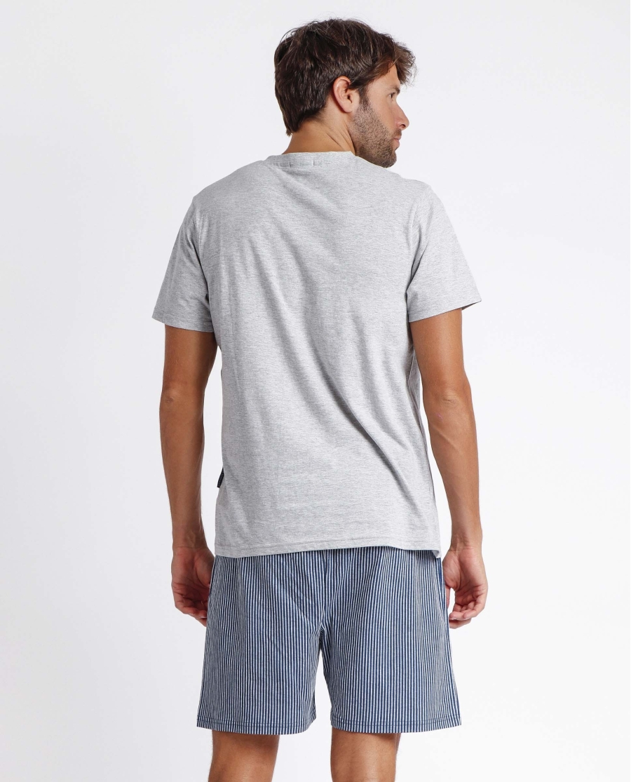 ANTONIO MIRO Pijama Manga Corta Travel para Hombre GRIS JASPE ANTONIO MIRO Pijama Manga Corta Travel para Hombre GRIS JASPE