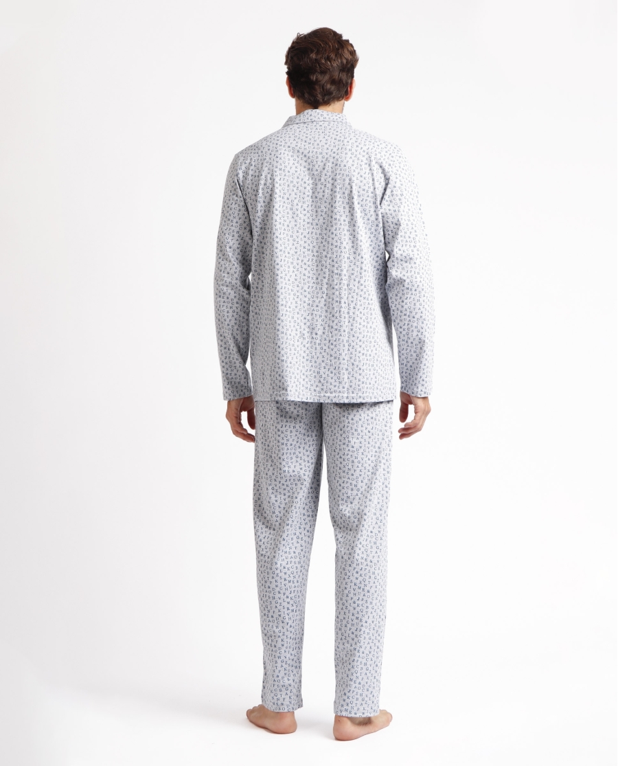 ANTONIO MIRO Pijama Abierto Manga Larga Typewriter para Hombre GRIS JASPE ANTONIO MIRO Pijama Abierto Manga Larga Typewriter para Hombre GRIS JASPE