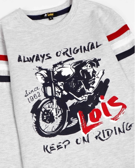 LOIS Pijama Manga Larga Motor para Niño GRIS JASPE 2