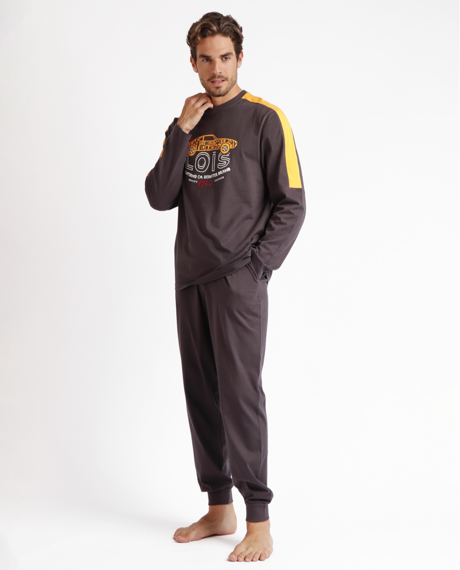 LOIS Pijama Manga Larga Bandas Speedway para Hombre MARENGO LOIS Pijama Manga Larga Bandas Speedway para Hombre MARENGO