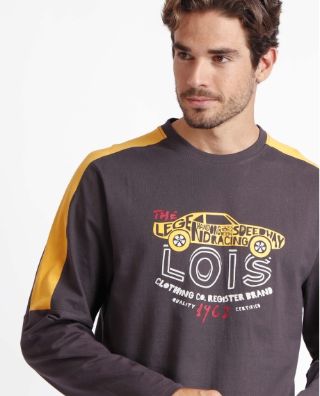 LOIS Pijama Manga Larga Bandas Speedway para Hombre MARENGO 2