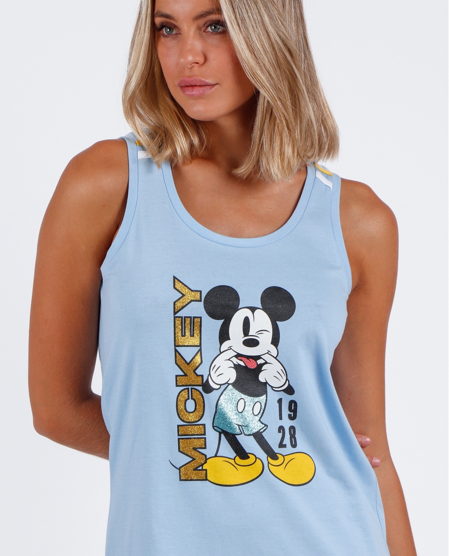 DISNEY Camisola Sin Mangas Mickey Summer para Mujer AZUL DISNEY Camisola Sin Mangas Mickey Summer para Mujer AZUL
