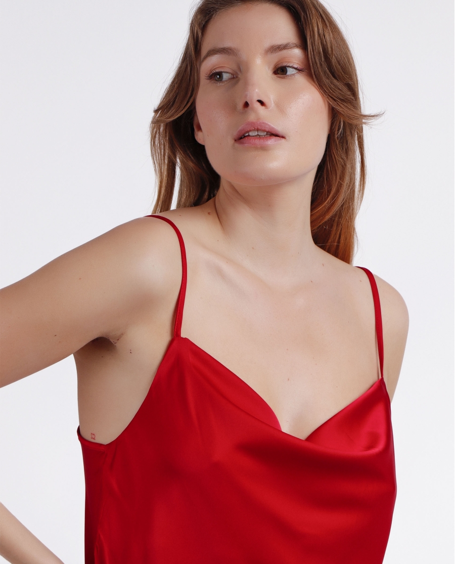 ADMAS Camisola Tirantes Satin Luxe para Mujer ROJO ADMAS Camisola Tirantes Satin Luxe para Mujer ROJO