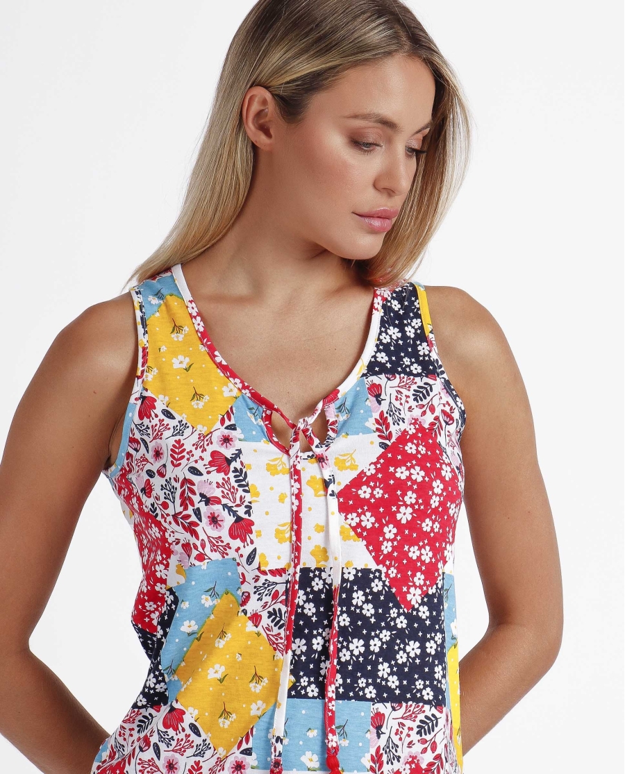 ADMAS Camisola Sin Mangas Life in Patchwork para Mujer MULTICOLOR ADMAS Camisola Sin Mangas Life in Patchwork para Mujer MULTICOLOR