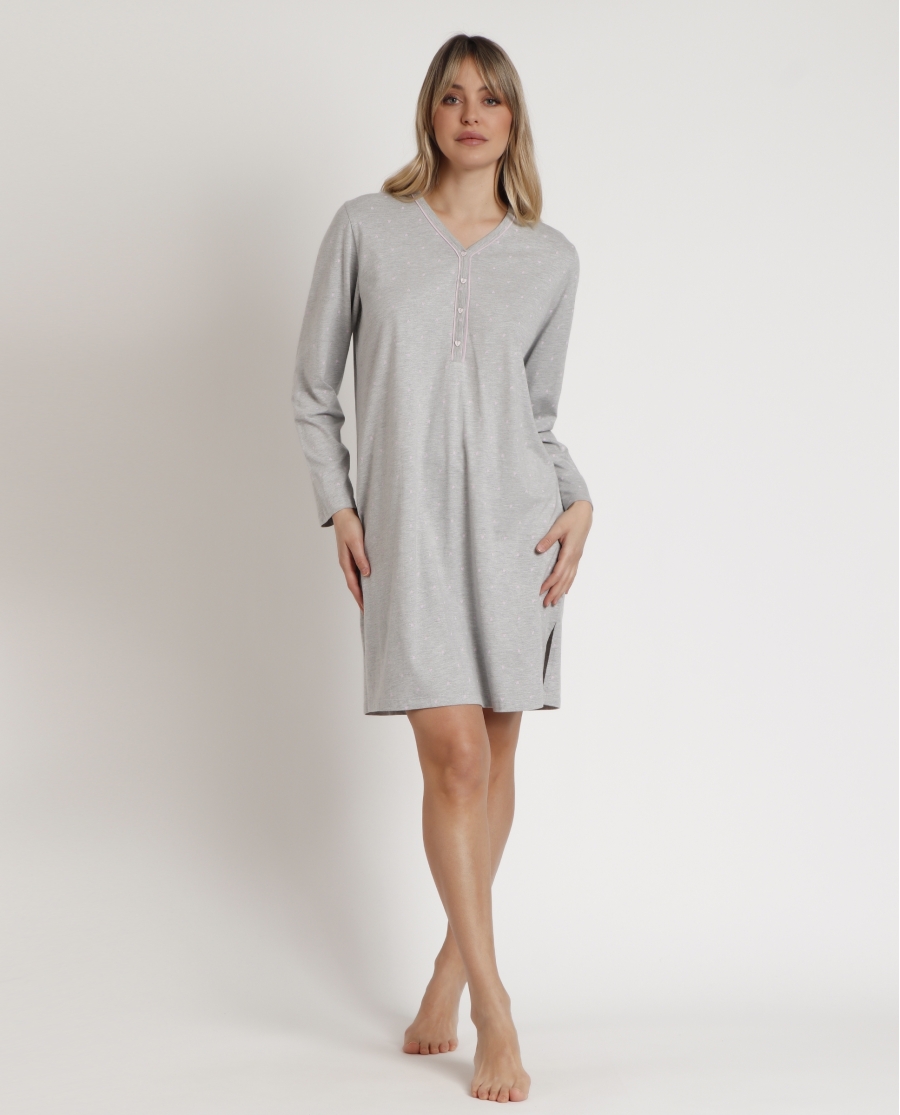 ADMAS CLASSIC Camisola Manga Larga Pink Hearts para Mujer GRIS JASPE ADMAS CLASSIC Camisola Manga Larga Pink Hearts para Mujer GRIS JASPE