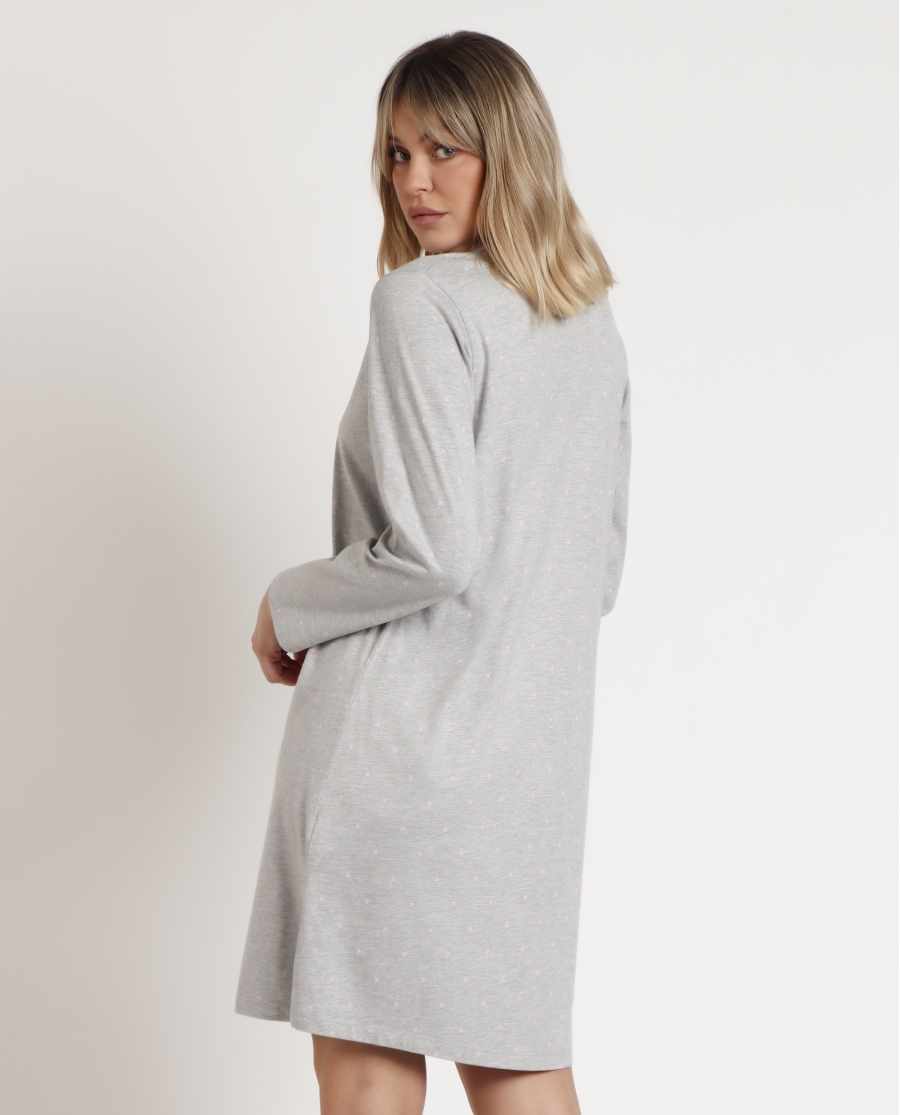 ADMAS CLASSIC Camisola Manga Larga Pink Hearts para Mujer GRIS JASPE ADMAS CLASSIC Camisola Manga Larga Pink Hearts para Mujer GRIS JASPE