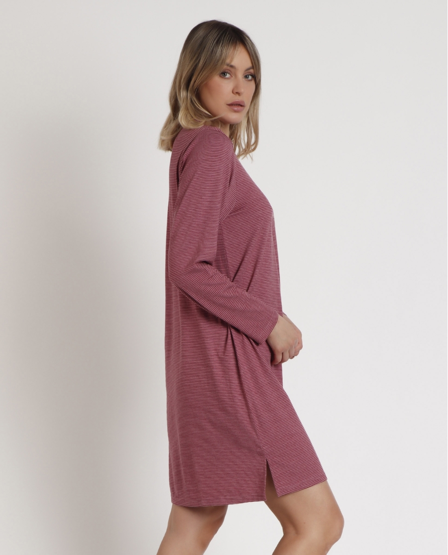 STAY AT HOME Camisola Manga Larga Soft Stripes para Mujer FRAMBUESA STAY AT HOME Camisola Manga Larga Soft Stripes para Mujer FRAMBUESA