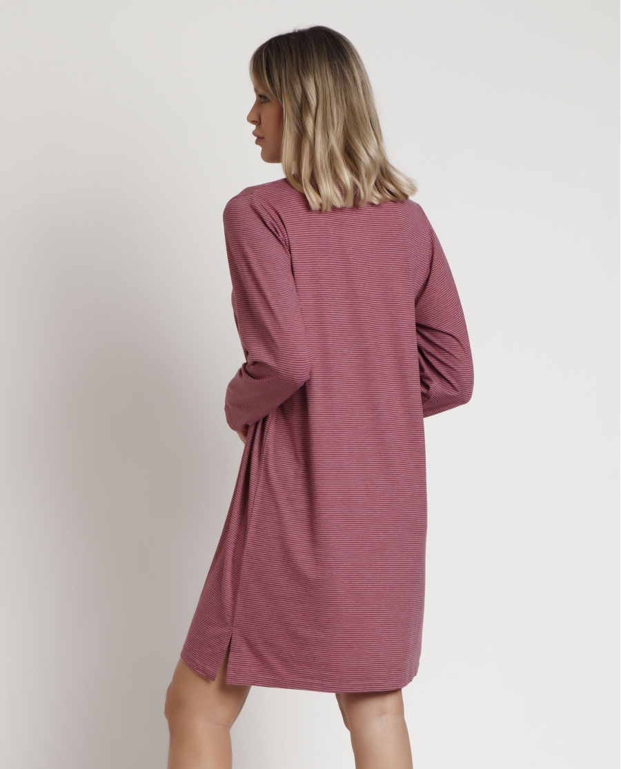 STAY AT HOME Camisola Manga Larga Soft Stripes para Mujer FRAMBUESA STAY AT HOME Camisola Manga Larga Soft Stripes para Mujer FRAMBUESA