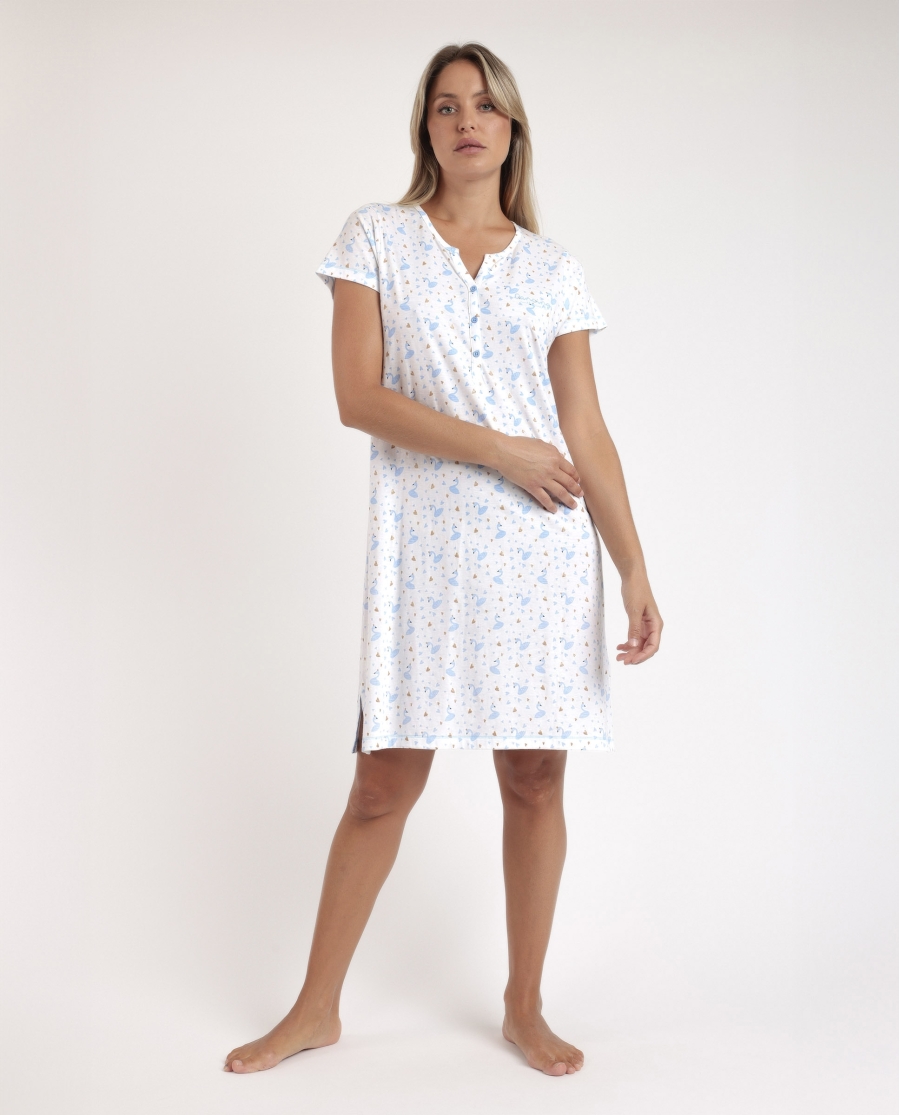 ADMAS Camisola Manga Corta Dancing With Swans para Mujer AZUL ADMAS Camisola Manga Corta Dancing With Swans para Mujer AZUL