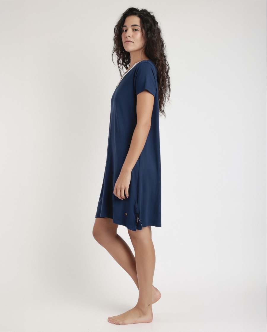 ADMAS Camisola Manga Corta Trip para Mujer MARINO ADMAS Camisola Manga Corta Trip para Mujer MARINO