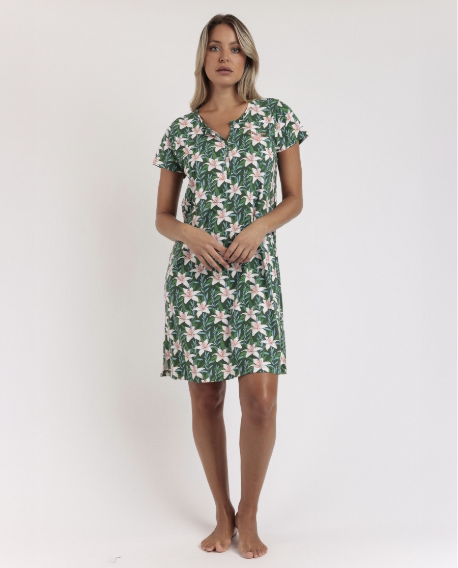 ADMAS Camisola Manga Corta Flowers In The Sun para Mujer VERDE ADMAS Camisola Manga Corta Flowers In The Sun para Mujer VERDE