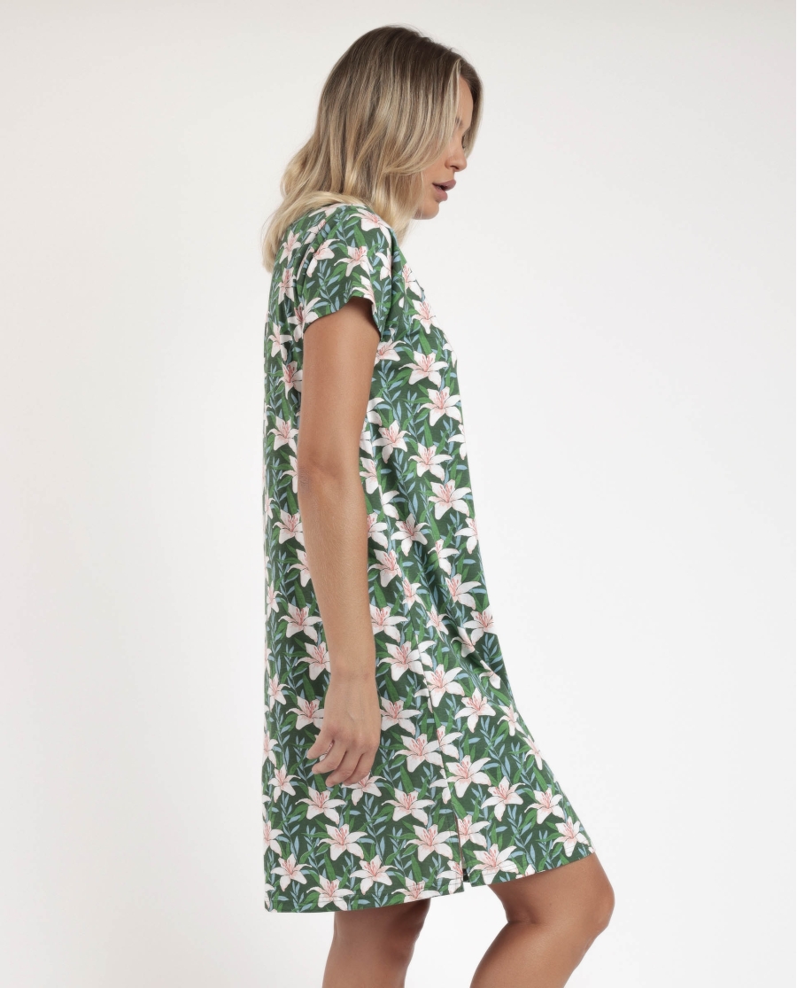 ADMAS Camisola Manga Corta Flowers In The Sun para Mujer VERDE ADMAS Camisola Manga Corta Flowers In The Sun para Mujer VERDE