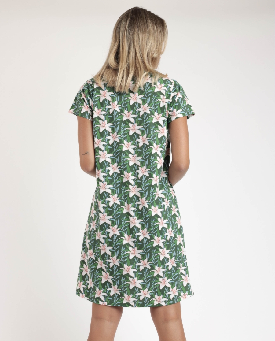 ADMAS Camisola Manga Corta Flowers In The Sun para Mujer VERDE ADMAS Camisola Manga Corta Flowers In The Sun para Mujer VERDE