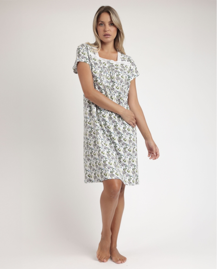 ADMAS GARDEN Camisola Manga Corta Dream Flowers para Mujer MALVA ADMAS GARDEN Camisola Manga Corta Dream Flowers para Mujer MALVA