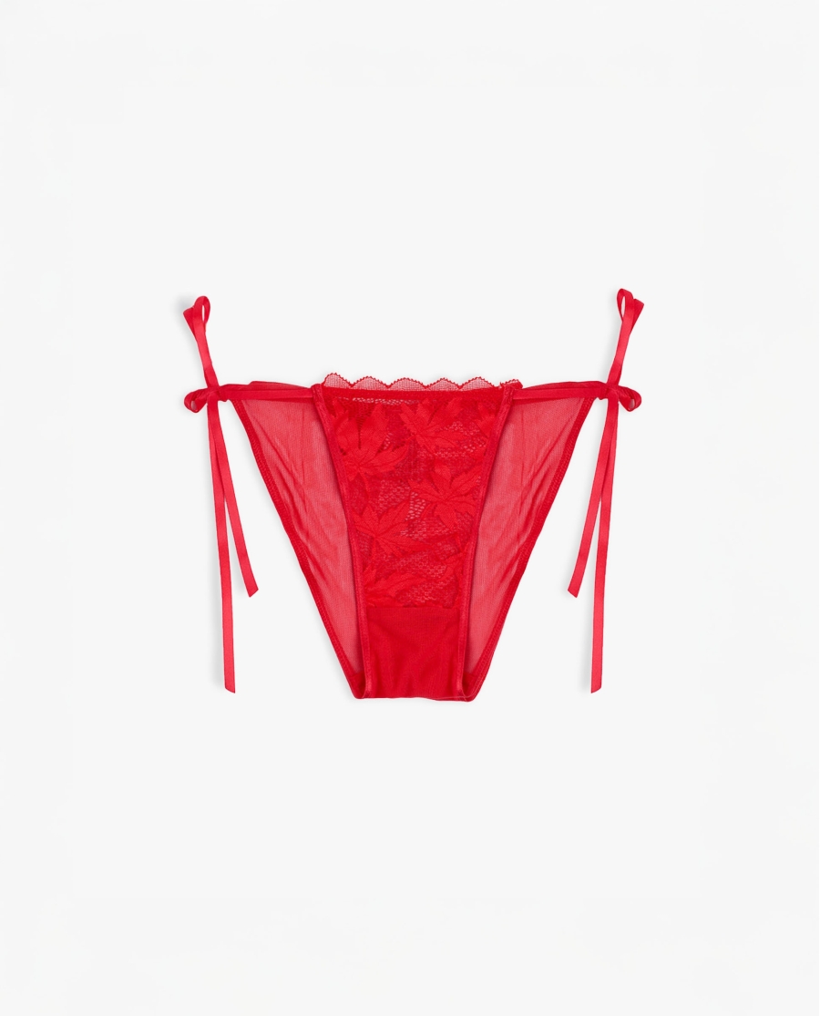 ADMAS Tentación Abierta de Encaje + Braga para Mujer ROJO