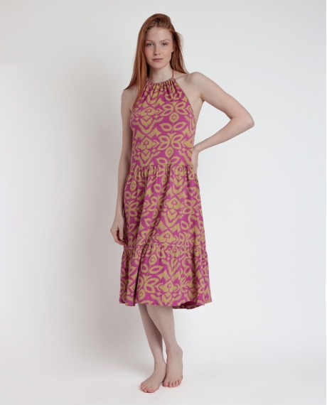 ADMAS Vestido Halter Pink & Green para Mujer MORADO