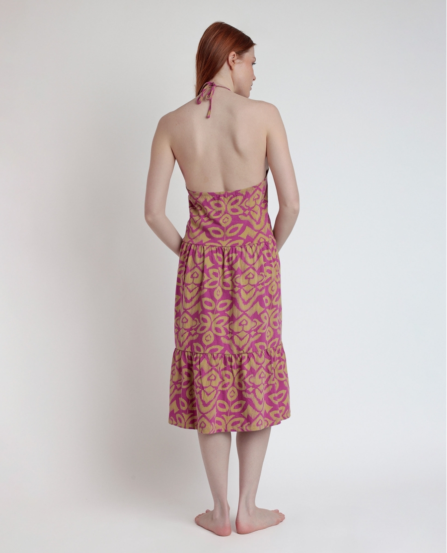 ADMAS Vestido Halter Pink & Green para Mujer MORADO ADMAS Vestido Halter Pink & Green para Mujer MORADO
