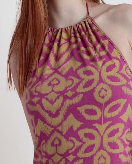 ADMAS Vestido Halter Pink & Green para Mujer MORADO 2