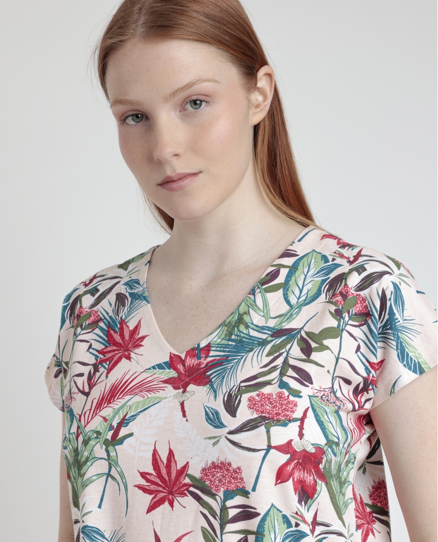ADMAS GARDEN Camisola Manga Caída Tropical Spirit para Mujer ROJO ADMAS GARDEN Camisola Manga Caída Tropical Spirit para Mujer ROJO