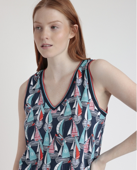 ADMAS Camisola Sin Mangas Boat Race para Mujer AZUL 2