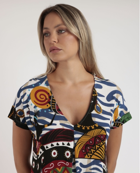 ADMAS LUXURY Camisola Manga Caída Luxury African para Mujer MULTICOLOR 2