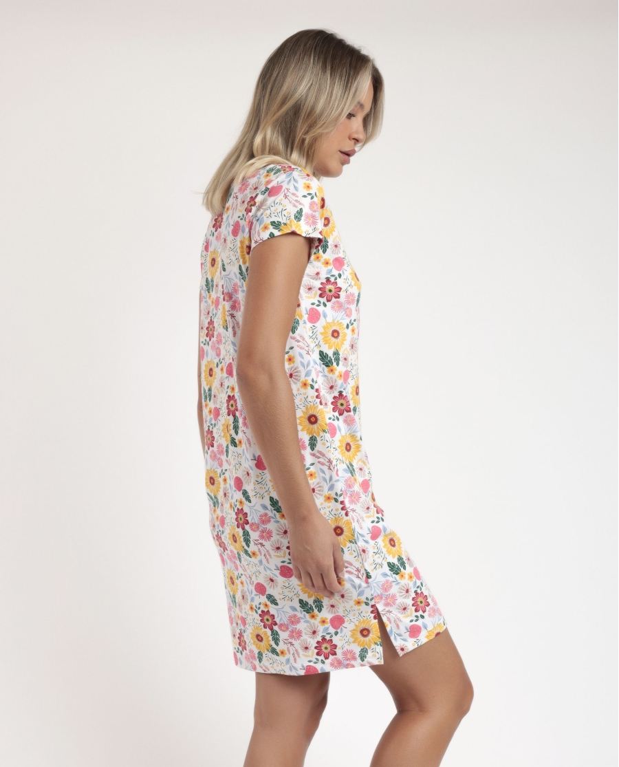 ADMAS Camisola Manga Corta Gold Flowers para Mujer MOSTAZA ADMAS Camisola Manga Corta Gold Flowers para Mujer MOSTAZA