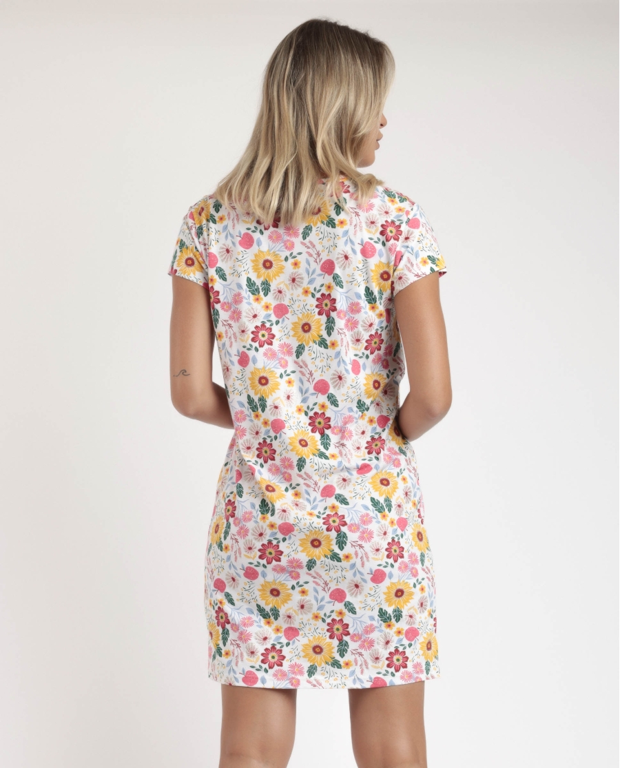 ADMAS Camisola Manga Corta Gold Flowers para Mujer MOSTAZA ADMAS Camisola Manga Corta Gold Flowers para Mujer MOSTAZA