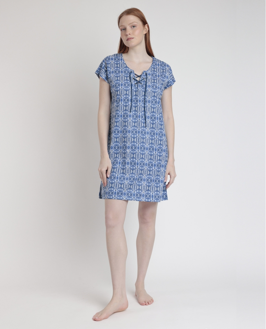 ADMAS Camisola Manga Caída Ibiza Trip para Mujer AZUL