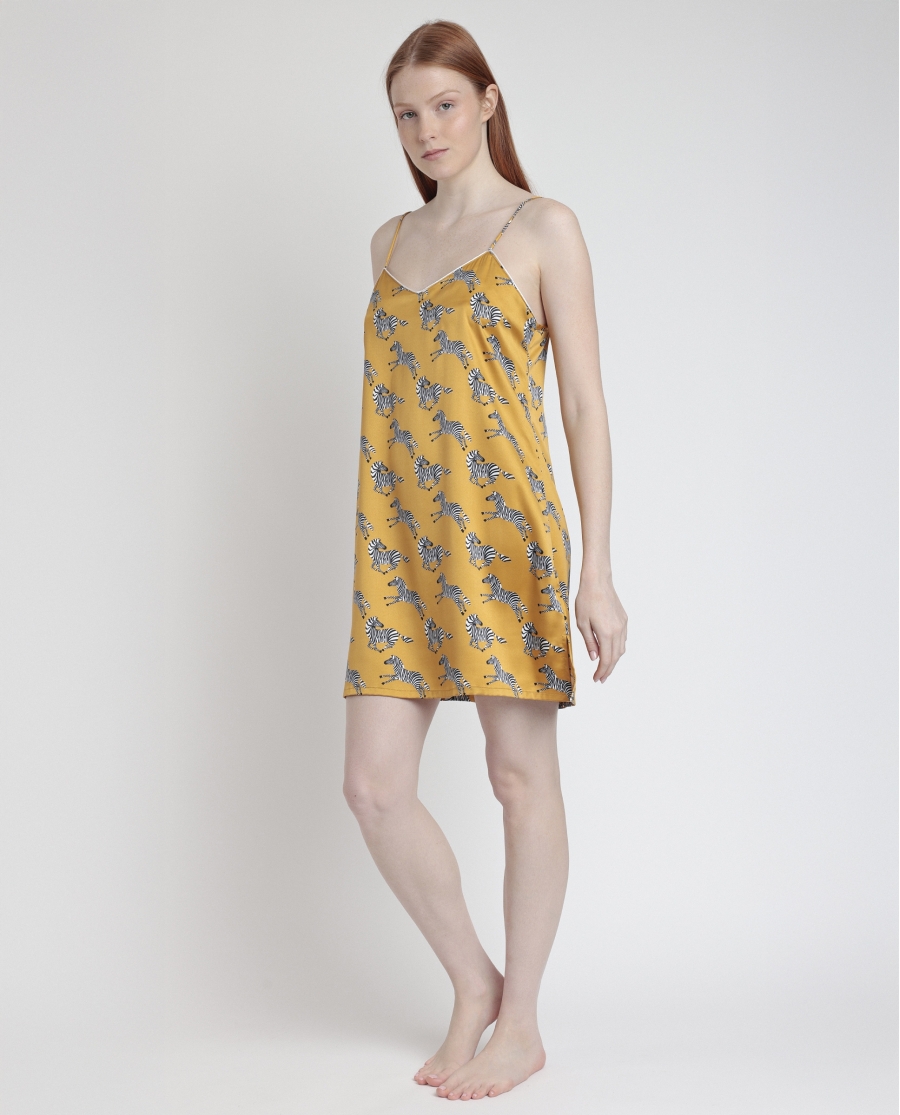 ADMAS LUXURY Camisola Tirantes Zebra Gold para Mujer OCRE ADMAS LUXURY Camisola Tirantes Zebra Gold para Mujer OCRE