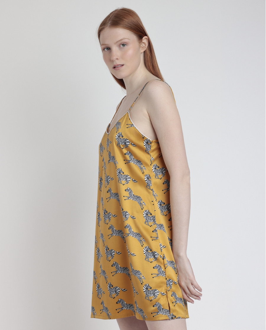 ADMAS LUXURY Camisola Tirantes Zebra Gold para Mujer OCRE ADMAS LUXURY Camisola Tirantes Zebra Gold para Mujer OCRE