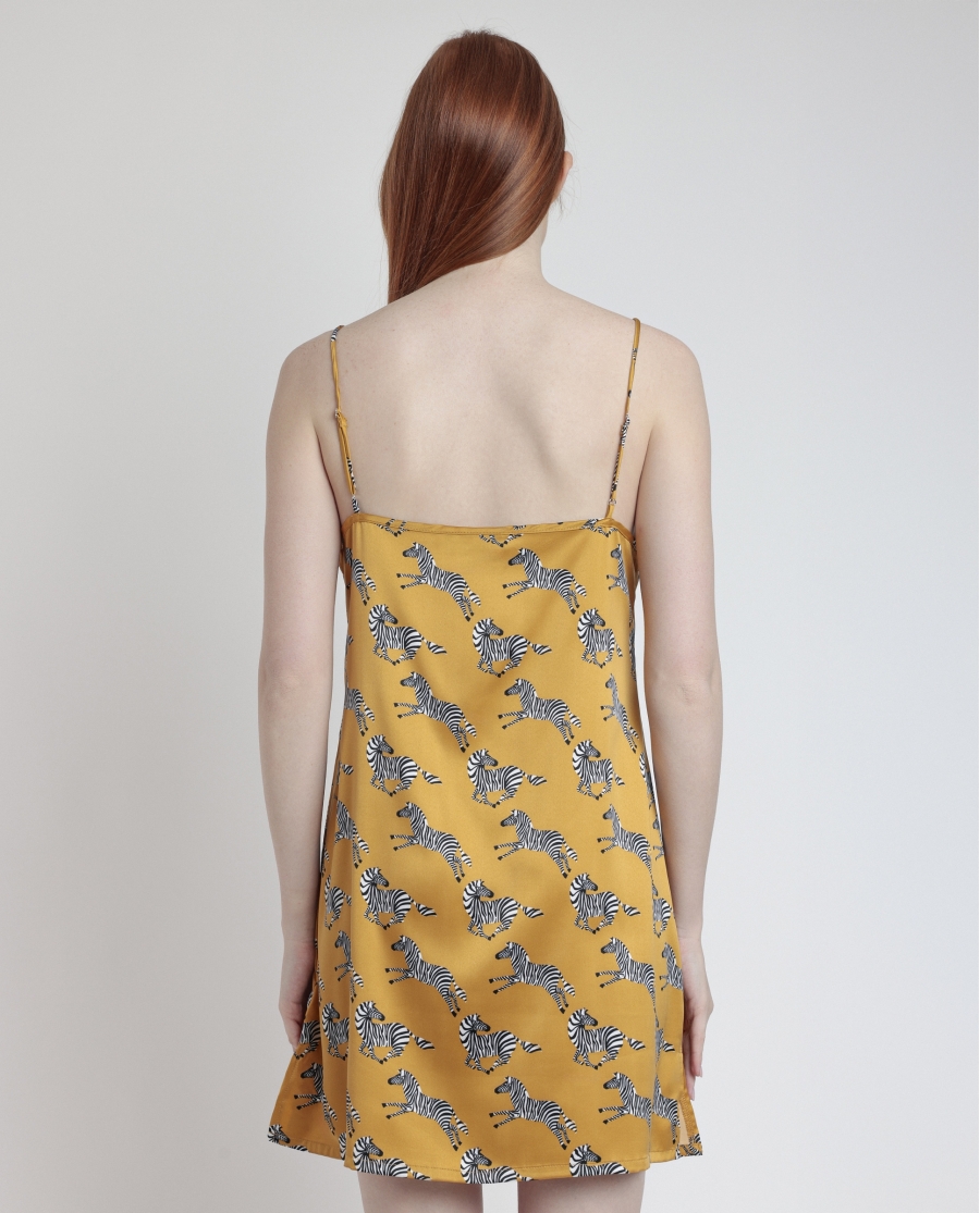 ADMAS LUXURY Camisola Tirantes Zebra Gold para Mujer OCRE ADMAS LUXURY Camisola Tirantes Zebra Gold para Mujer OCRE