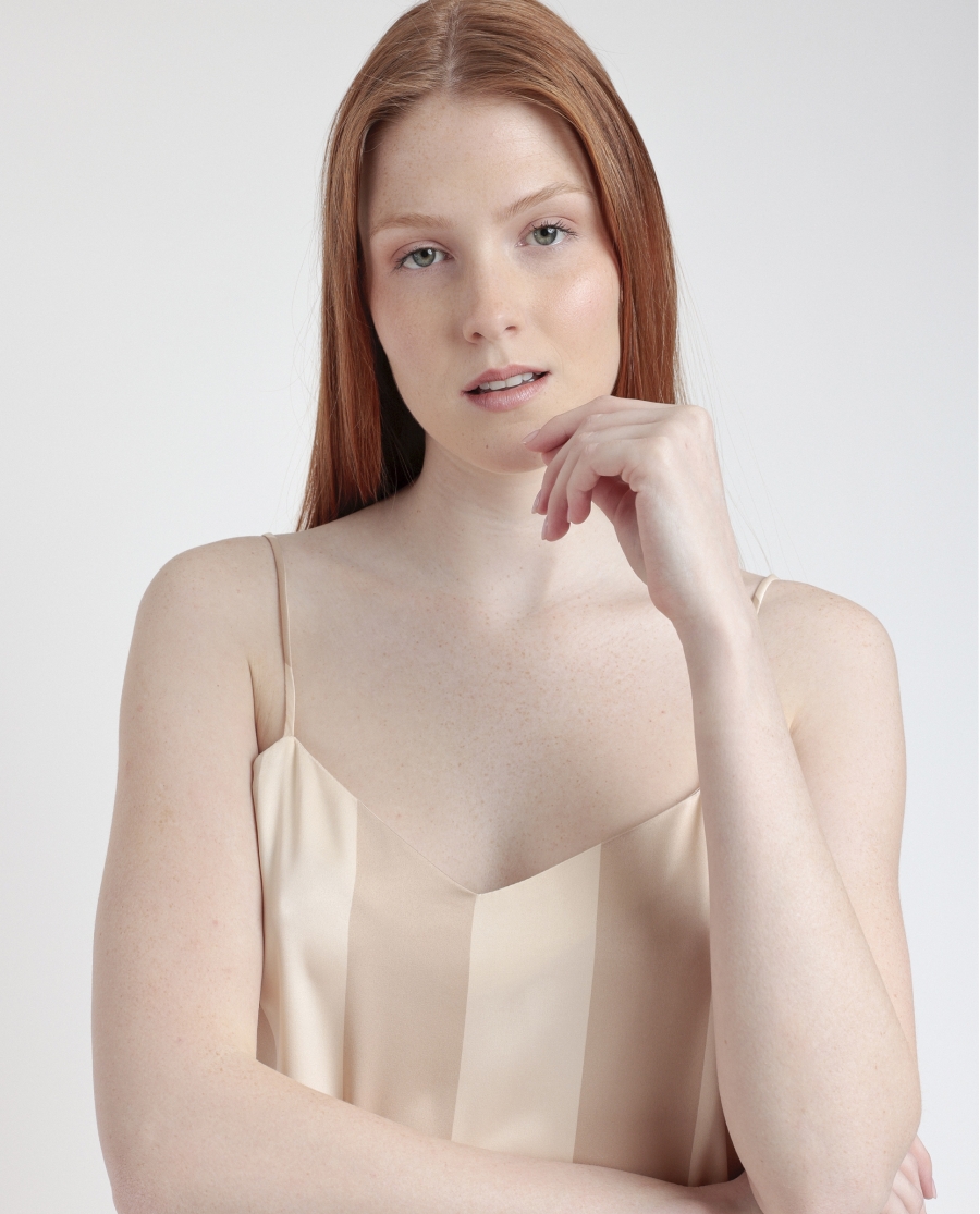 ADMAS CLASSIC Camisola Tirantes Luxe Stripes para Mujer ORO ADMAS CLASSIC Camisola Tirantes Luxe Stripes para Mujer ORO