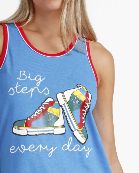 ADMAS Pijama Sin Mangas Big Steps para Mujer AZUL 2