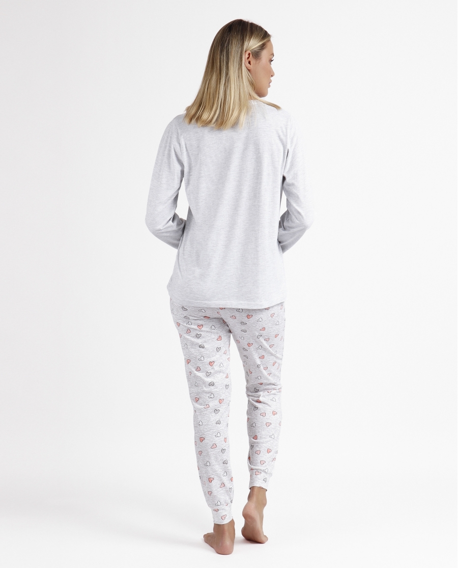 ADMAS Pijama Manga Larga Always Love You para Mujer GRIS JASPE ADMAS Pijama Manga Larga Always Love You para Mujer GRIS JASPE