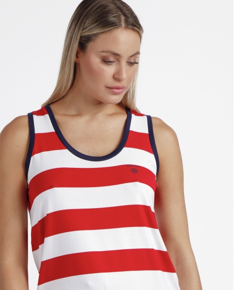 ADMAS Pijama Sin Mangas Red Navy para Mujer ROJO 2