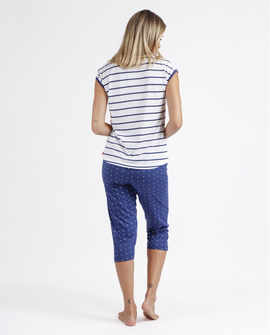 ADMAS Pijama Manga Corta Life Is Beautiful para Mujer MARINO ADMAS Pijama Manga Corta Life Is Beautiful para Mujer MARINO