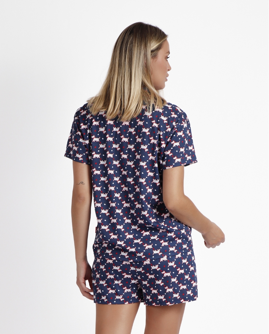 ADMAS Pijama Abierto Manga Corta Lou Lou Love Me para Mujer MARINO ADMAS Pijama Abierto Manga Corta Lou Lou Love Me para Mujer MARINO