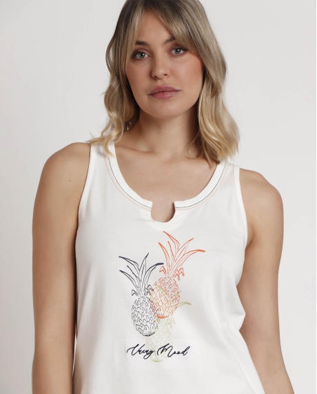 ADMAS Pijama Sin Mangas Vacay Mood para Mujer VERDE HOJA 2