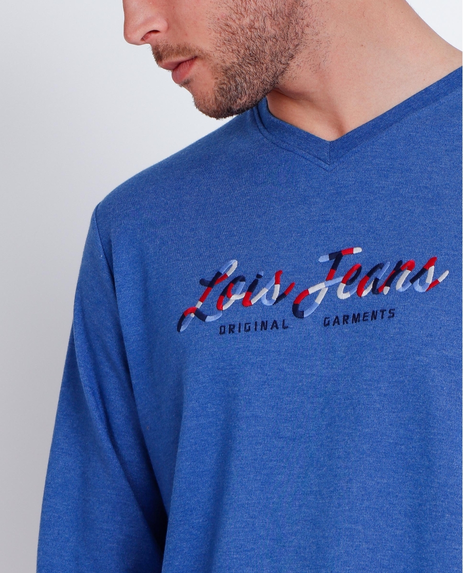 LOIS Pijama Manga Larga Intermittent para Hombre AZUL LOIS Pijama Manga Larga Intermittent para Hombre AZUL