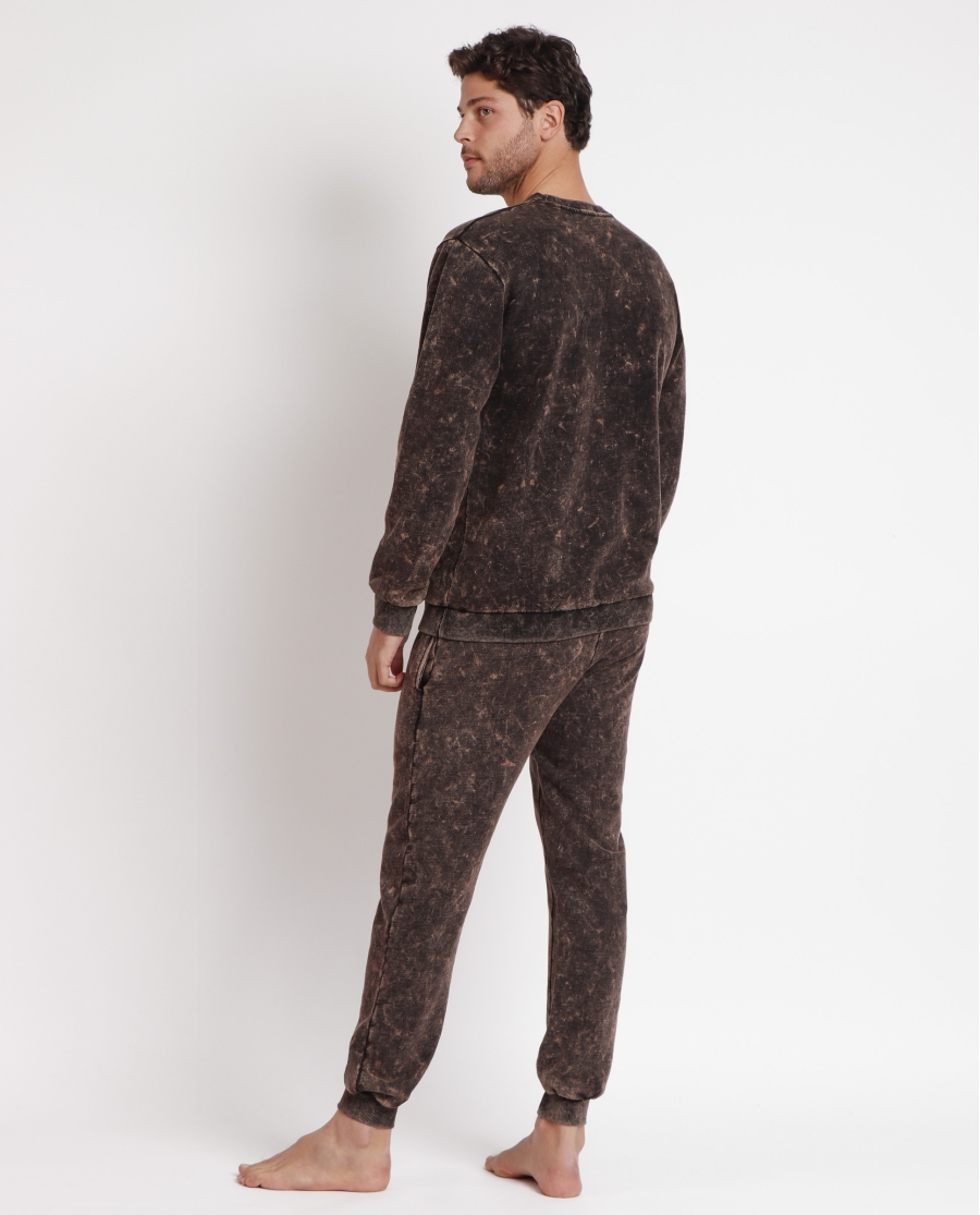 LOIS Pijama Manga Larga Felpa Oxido para Hombre HIERRO LOIS Pijama Manga Larga Felpa Oxido para Hombre HIERRO