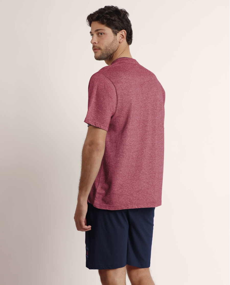 ANTONIO MIRO Pijama Abierto Manga Corta Sailing para Hombre BURDEOS