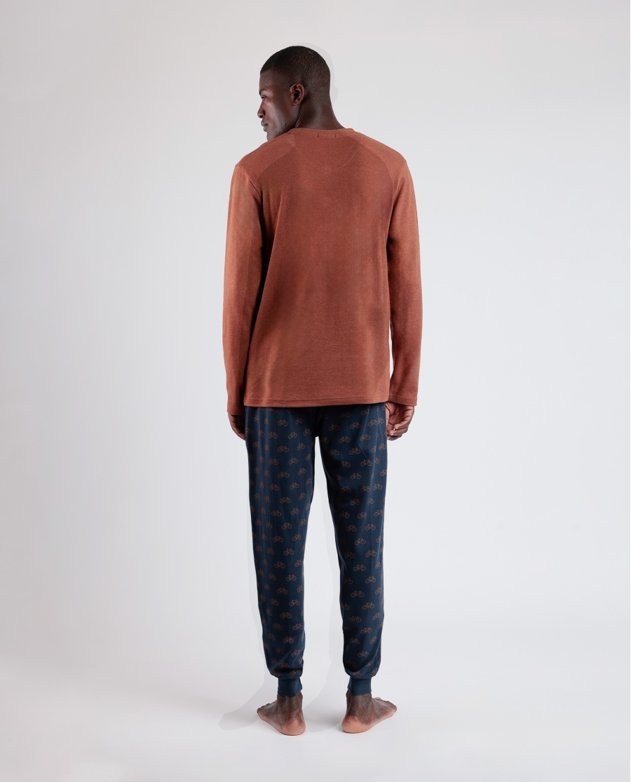 ANTONIO MIRO Pijama Manga Larga Bicycle Day para Hombre MARRON ANTONIO MIRO Pijama Manga Larga Bicycle Day para Hombre MARRON