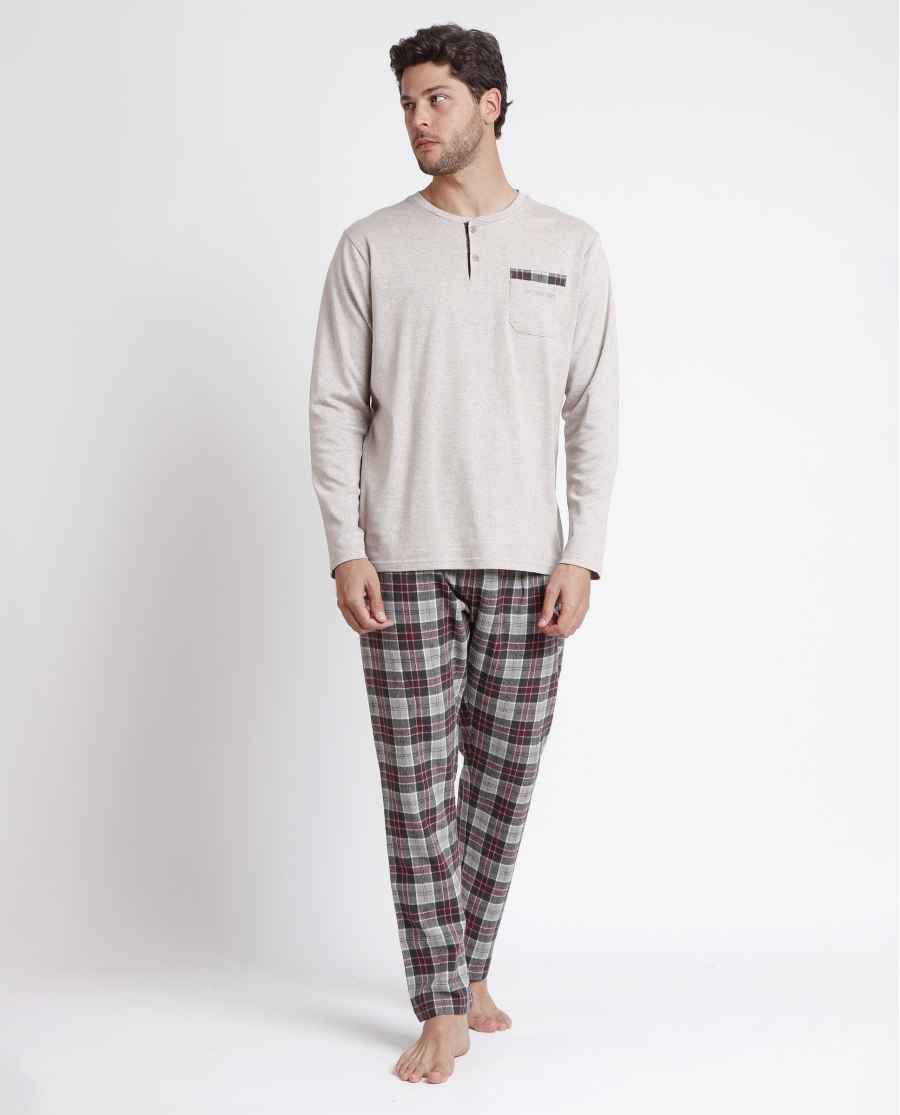 ANTONIO MIRO Pijama Manga Larga Cobblestone para Hombre BEIGE ANTONIO MIRO Pijama Manga Larga Cobblestone para Hombre BEIGE