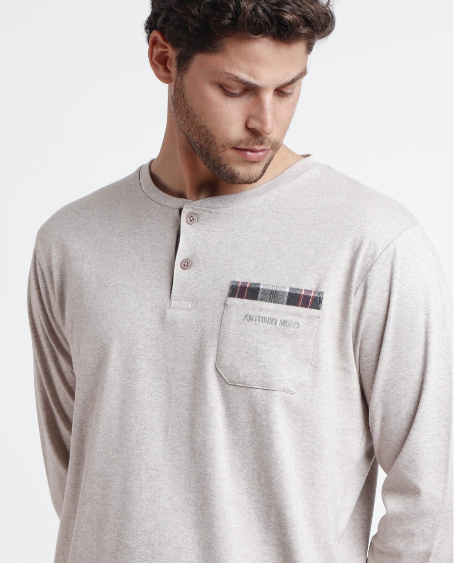 ANTONIO MIRO Pijama Manga Larga Cobblestone para Hombre BEIGE ANTONIO MIRO Pijama Manga Larga Cobblestone para Hombre BEIGE