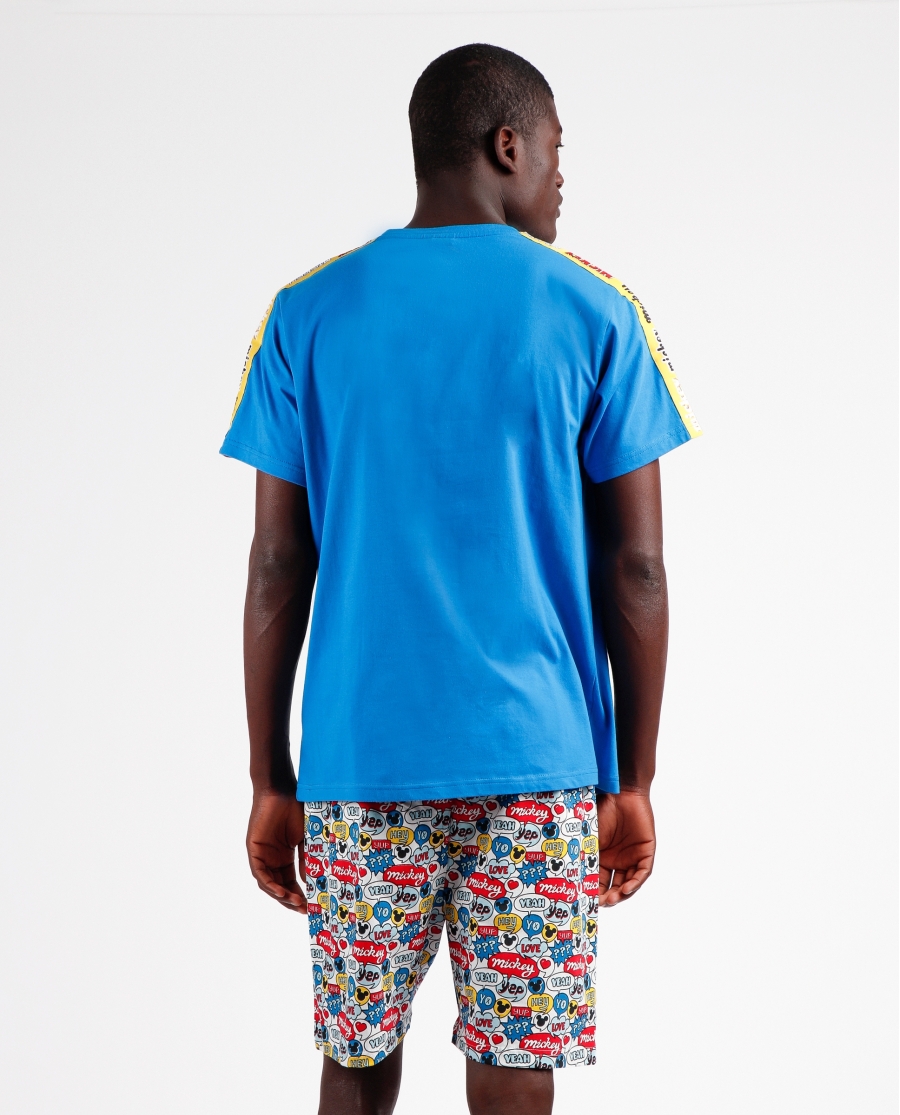 DISNEY Pijama Manga Corta Hey Mickey para Hombre AZUL DISNEY Pijama Manga Corta Hey Mickey para Hombre AZUL