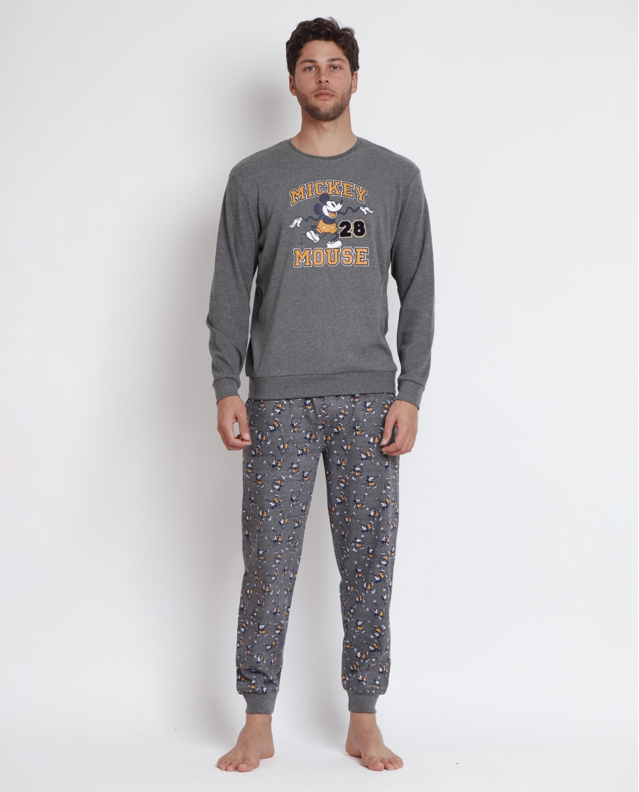 DISNEY Pijama Manga Larga Express Yourself para Hombre GRIS JASPE DISNEY Pijama Manga Larga Express Yourself para Hombre GRIS JASPE
