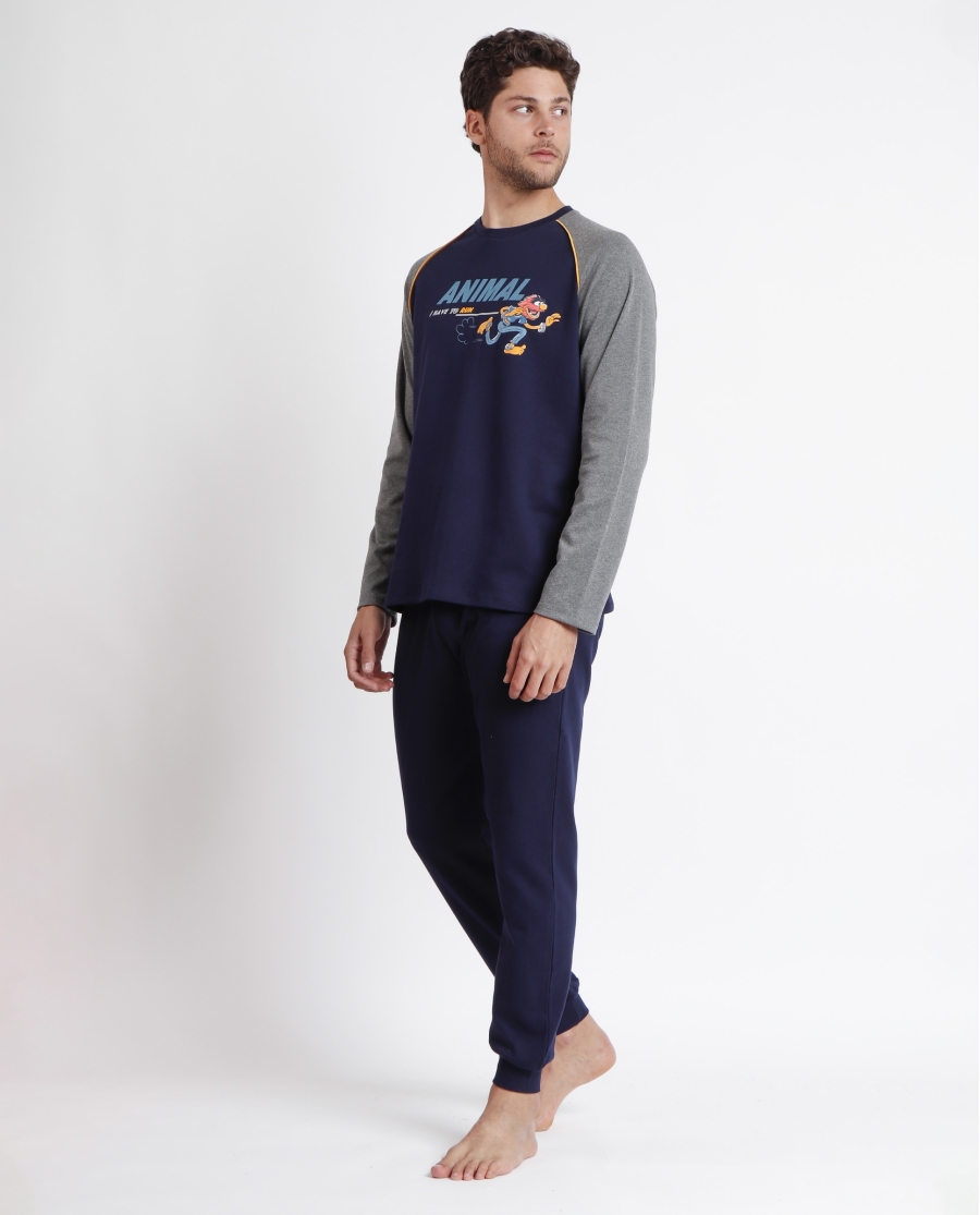 DISNEY Pijama Manga Larga Animal I Have to Run para Hombre MARINO DISNEY Pijama Manga Larga Animal I Have to Run para Hombre MARINO