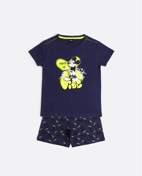 DISNEY Pijama Manga Corta This is my Vibe para Niño MARINO