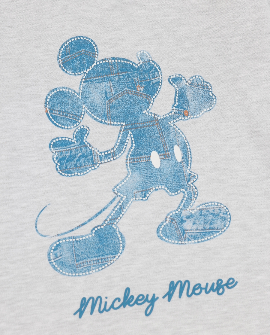 DISNEY Pijama Manga Larga Mickey Jeans para Niño GRIS JASPE