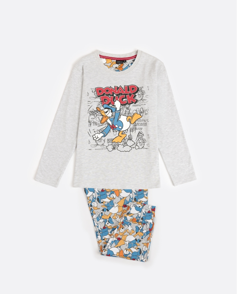DISNEY Pijama Manga Larga Big Donald para Niño GRIS JASPE DISNEY Pijama Manga Larga Big Donald para Niño GRIS JASPE